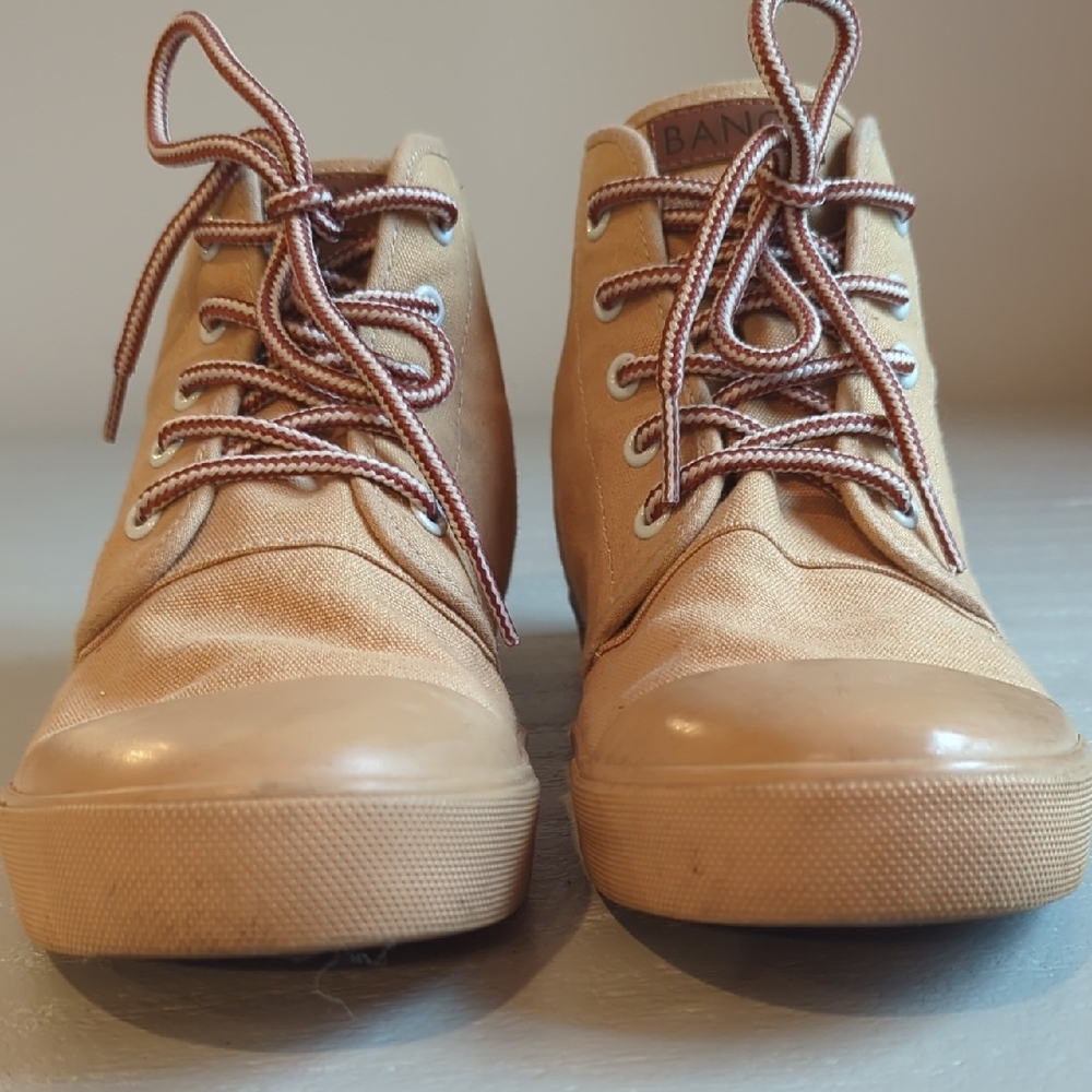Bangs Sahara Sand High Top Sneakers Tan Unisex Mens 8 Women's 9.5 - Picture 5 of 10